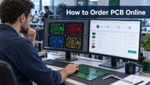 Engineer reviewing Gerber layers and PCB order specifications online